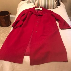 Cherry red full length trench coat fully lined